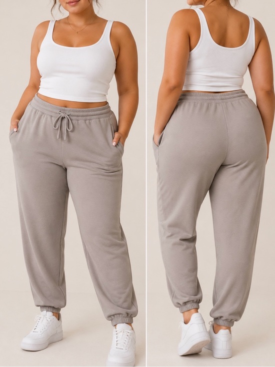 Barefoot Dreams Pants - Barefoot Dreams Luxe Lounge French Terry Jogger Pants Gray Taupe Tall 1X Leisure
